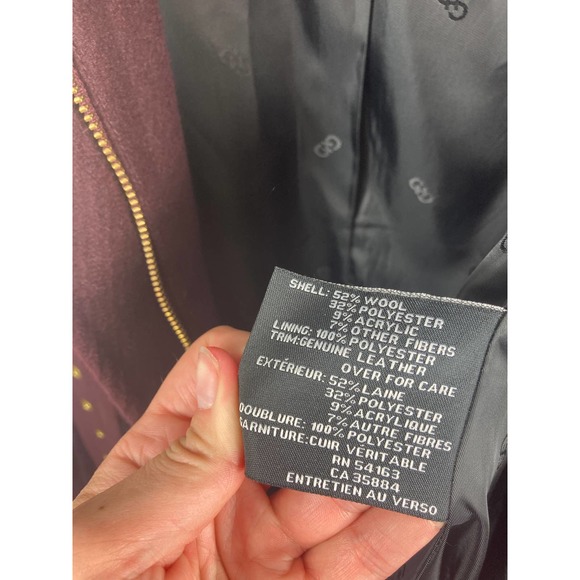 Cole Haan Wool Zip Front Stand Collar Women’s Coat - Picture 8 of 9